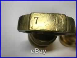 Antique Set of Brass Bell Weights from 7lb to 1/4 oz
