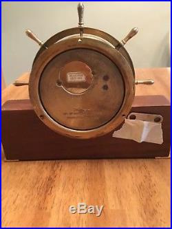 Antique Seth Thomas Bell Chime Captians Clock, Brass With Helmsman Base