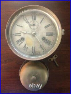 Antique Seth Thomas Brass Outside Bell Ships Clock Ca. 1870-1880s