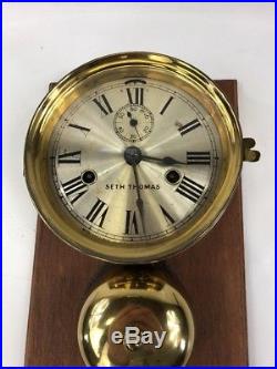 Antique Seth Thomas Exposed Bell, Brass Ships Clock