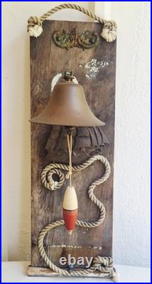 Antique Ship Bell Mounted on Wood from a Vintage Cape Cod Cottage 23