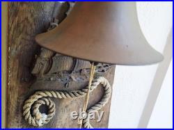 Antique Ship Bell Mounted on Wood from a Vintage Cape Cod Cottage 23