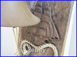 Antique Ship Bell Mounted on Wood from a Vintage Cape Cod Cottage 23