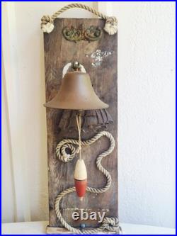 Antique Ship Bell Mounted on Wood from a Vintage Cape Cod Cottage 23