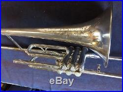 Antique Silver Plated Conn Valve Trombone Engraved Bell Gold Wash Bell