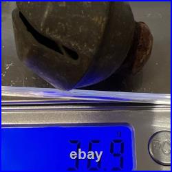 Antique Sleigh Bells #7 C1880+ Brass Iron Slit Clapper Old Leather Patina Used