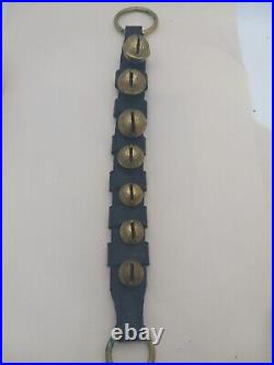 Antique Sleigh Bells On 18in Leather Strap