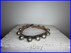 Antique Sleigh Bells, Vintage Jingle Bells, Brass Horse Bells, Leather Bell Stra