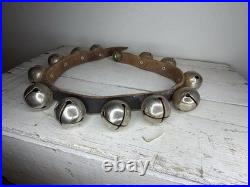Antique Sleigh Bells, Vintage Jingle Bells, Brass Horse Bells, Leather Bell Stra