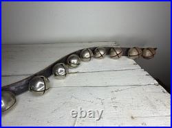 Antique Sleigh Bells, Vintage Jingle Bells, Brass Horse Bells, Leather Bell Stra