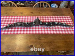 Antique Sleigh Bells on Leather Strap Early 1900's (18 Bells) (50 1/2 long)