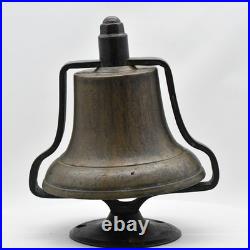 Antique Small Ship Solid Brass Bell On Metal Stand/Mount Missing Striker