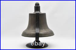 Antique Small Ship Solid Brass Bell On Metal Stand/Mount Missing Striker