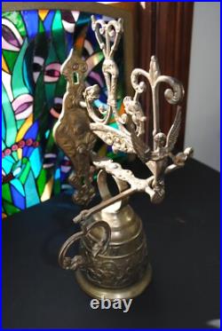 Antique Solid Brass Gothic Wall Mount Door Bell