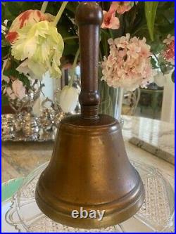 Antique Solid Brass Schoolhouse Bell