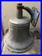 Antique Solid Brass Ship Bell 10 Nautical Maritime Salvage Wall Mt withClapper