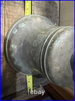 Antique Solid Brass Ship Bell 10 Nautical Maritime Salvage Wall Mt withClapper
