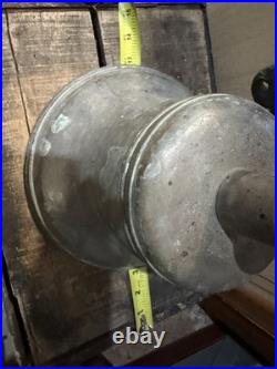 Antique Solid Brass Ship Bell 10 Nautical Maritime Salvage Wall Mt withClapper