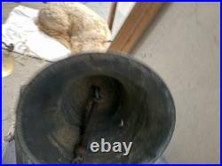 Antique Solid Brass Ship Bell 10 Nautical Maritime Salvage Wall Mt withClapper