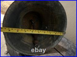 Antique Solid Brass Ship Bell 10 Nautical Maritime Salvage Wall Mt withClapper