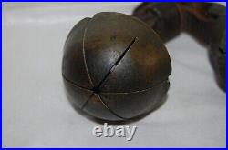 Antique Solid Brass Sleigh Bells Leather Harness Strap 3