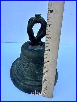 Antique Spanish Mission Bell Catholic church bell Rustic 1800's Brass READ