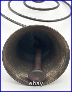 Antique Store Door Hanging Spring Brass Metal Doorbell 13.5 Long Primitive
