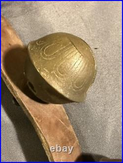 Antique String LARGE Oversized Bronze Sleigh Carriage Harness Bells