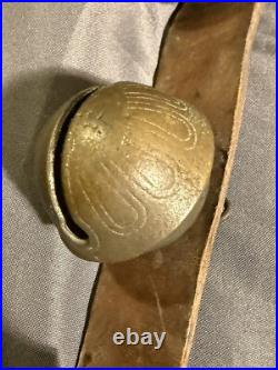 Antique String LARGE Oversized Bronze Sleigh Carriage Harness Bells