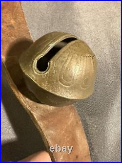 Antique String LARGE Oversized Bronze Sleigh Carriage Harness Bells