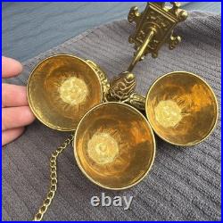 Antique Style Brass Triple Bell Storekeeper Doorbell Wall Mount With Animals 15
