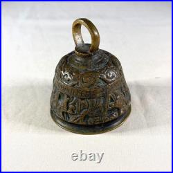 Antique Style Bronze Figural Bell with Evangelist Names Johannes and Mathevs