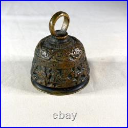 Antique Style Bronze Figural Bell with Evangelist Names Johannes and Mathevs