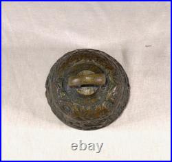 Antique Style Bronze Figural Bell with Evangelist Names Johannes and Mathevs