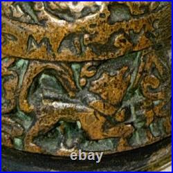 Antique Style Bronze Figural Bell with Evangelist Names Johannes and Mathevs