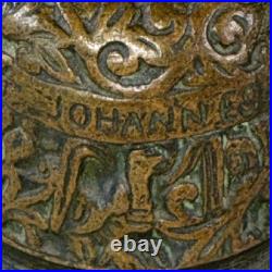 Antique Style Bronze Figural Bell with Evangelist Names Johannes and Mathevs