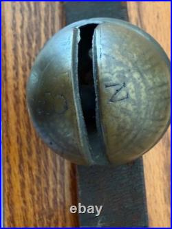 Antique Style Sleigh Bell Belt Brass, Numbered Total Of 15