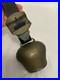 Antique Swiss Brass Bronze Alpine Handforged Cow Bell Leather Collar Strap
