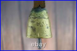 Antique Swiss Brass Ring Bell Cow Sheep Goat with leather strap Primitive Old