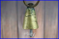 Antique Swiss Brass Ring Bell Cow Sheep Goat with leather strap Primitive Old