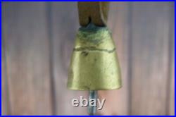 Antique Swiss Brass Ring Bell Cow Sheep Goat with leather strap Primitive Old