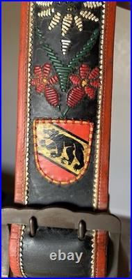 Antique Swiss Bronze Cowbell Glocken Gusset Uetendorf Leather Strap Vintage Bell