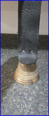 Antique Swiss Cow Bell Floral Pattern Cast Bronze/Brass