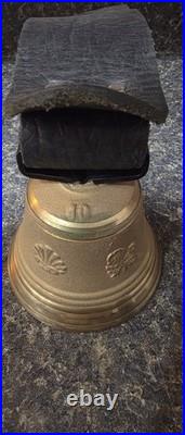 Antique Swiss Cow Bell Floral Pattern Cast Bronze/Brass