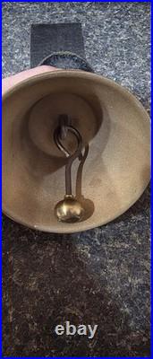 Antique Swiss Cow Bell Floral Pattern Cast Bronze/Brass