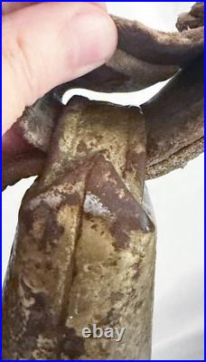 Antique Swiss Cow Bell Leather Strap Brass Alpine Trychel Farmhouse 7 Bell