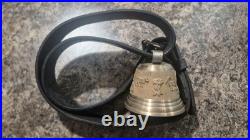 Antique Switzerland Bronze Glocken Cow Goat Bell with Large 45 Leather Strap