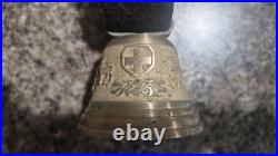 Antique Switzerland Bronze Glocken Cow Goat Bell with Large 45 Leather Strap