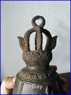 Antique Thai Bell Elephant Buddha Clapper Sound Temple Hanging Decor Collect #3