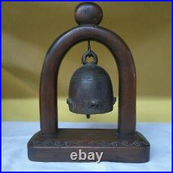 Antique Thai Bell with Holder Clapper Sound Temple Hanging Decor Collectible#3